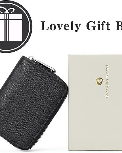 GOIACII Small Genuine Leather Wallet for Women, RFID Blocking Credit Card Holder Wallet