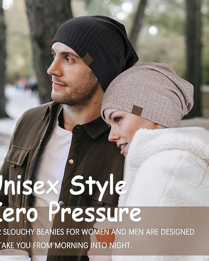 Slouchy Beanie for Men Women Soft Lightweight Running Beanie Hat Chemo Cap Skull Cap