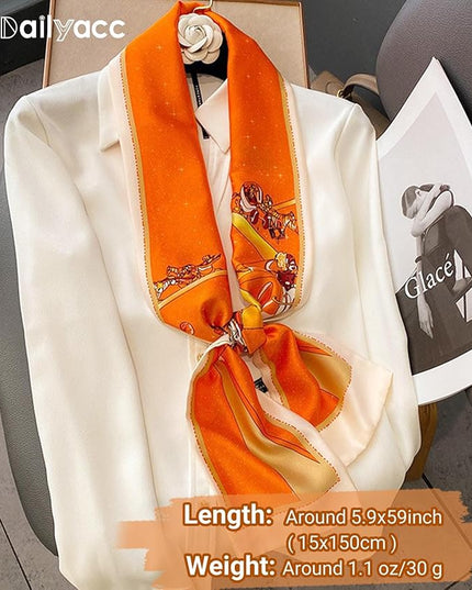 Dailyacc Hair Scarf for Women Fashion Silky Satin Headscarf Wrap Breathable Lightweight Neck Scarves For Handbag