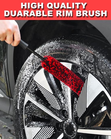 12Pcs Wheel Brush Kit for Cleaning Wheel and Tire, Wheel and Rim Brush, Car Detailing Brushes, Tire Brush, Bendable & Durable Car Wheel Rim Cleaner Brush Set,Car Detailing Cleaning Brush Supplies Kit