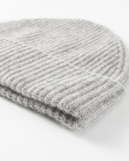 Villand 100% Cashmere Ribbed Cuffed Hat for Men, Ultra-Soft Men's Pure Cashmere Winter Ski Beanie