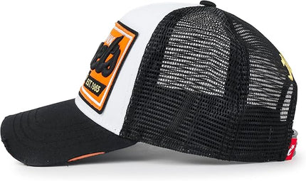 ililily Premium Howels Embroidery Vintage Baseball Cap Distressed Trucker Hat