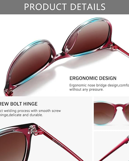 SUNGAIT Premium Vintage Round Sunglasses for Women Men Classic Retro Trendy Style