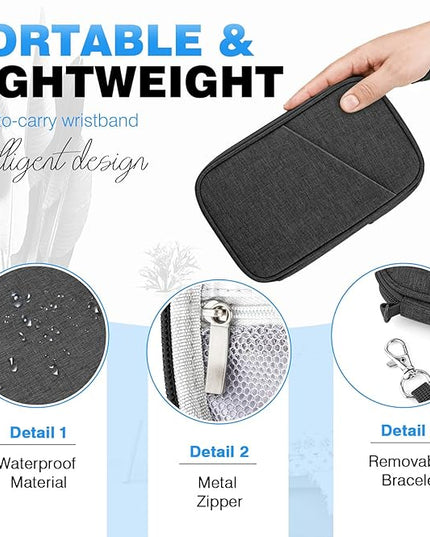 Passport Holder Family RFID Travel Document Organizer for Women Waterproof Passport Wallet Men Portable Case for Cards, Boarding Pass, ID, Money, Tickets with Zipper