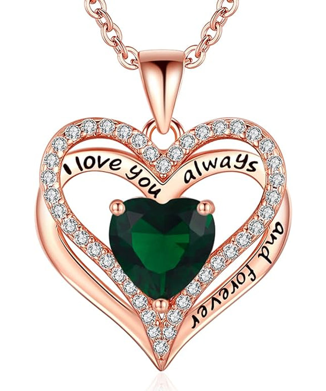 S925 Sterling Silver Necklace for Women, Wife Jewelry Rose Gold, Mom Birthday Valentines Mothers Day Gifts, Girlfriend Necklaces, Daughter Heart Jewel, Anniversary for Her