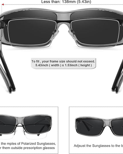 MEETSUN Fit Over Glasses Sunglasses for Men Women,Wrap Around Sunglasses Polarized UV400 Protection