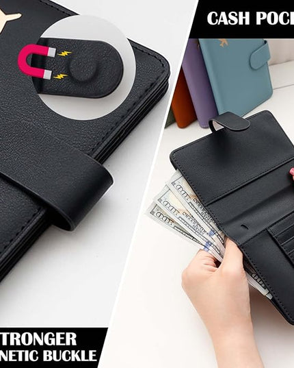 Melsbrinna Premium Leather Passport Holder Covers Case, Waterproof Rfid Blocking Travel Wallet Passport Holder with Pen Holder, Cute Passport Book for Women/Men
