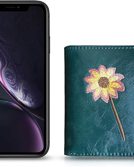 AOXONEL Girls Wallet Small Bifold Womens Wallets Rfid,Compact Female Cute Mini Zipper Coin Card Purse for Teen Girl Kids (Green)