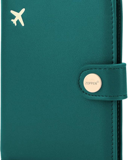 ZOPPEN Passport Holder Women, Passport Cover Travel Wallet Rfid Blocking Passport Wallet Cover Case Travel Essentials Document Organizer, Tea Green