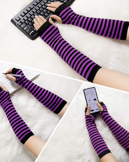 Bienvenu Punk Gothic Rock Long Arm Warmer Fingerless Gloves