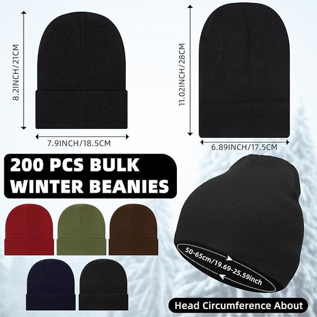 Toulite Bulk Winter Beanies for Homeless Donation Unisex Warm Knitted Beanie Hats Skull Cap