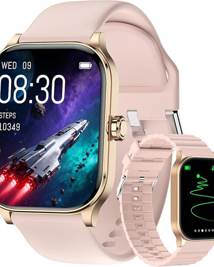 Smart Watch for Women Men with Text and Call, 2025 New AI Smartwatches with Heart Rate/SpO2/Sleep/Stress Monitor, 100+ Sports Modes, GPS Fitness Watches Compatible with iOS/Android (GPS, Pink)
