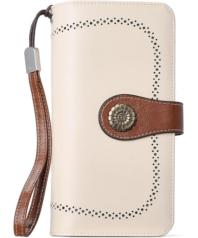 BOSTANTEN Leather Wallet for Women RFID Blocking Zip Around Credit Cards Holder Phone Clutch