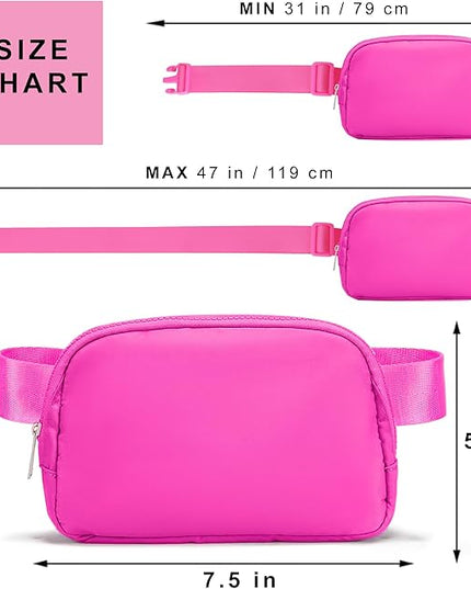 Women's Fanny Pack – Crossbody Belt Bag, Pink Waist Bag, Hot Pink Crossbody Purse, Fanny Packs for Women, Versatile Belt Bag for Everyday Use