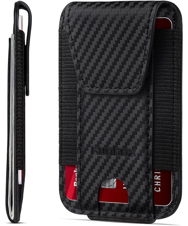 RUNBOX Slim Wallet for Men Front Pocket wallet with Magnetic Money Clip Minimalist Leather RFID Blocking wallet