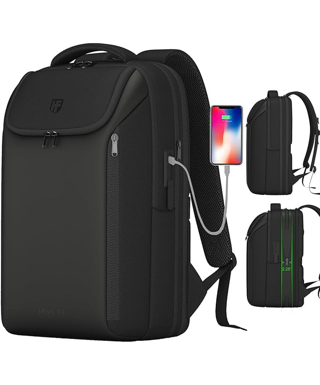 Expandable Laptop Backpack, Business Travel Backpack,TSA-Flight Approved Backpack with USB Charging Port fit 17.3 Inch Laptop for Men
