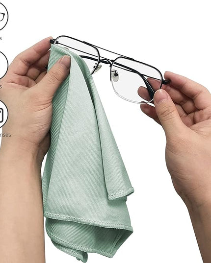 6 Pack Microfiber Glass Cleaning Cloth, 16 Inch X 16 Inch, Lint Free Quickly Clean Window, Glasses, Windshields, Mirrors, and Stainless Steel, Green