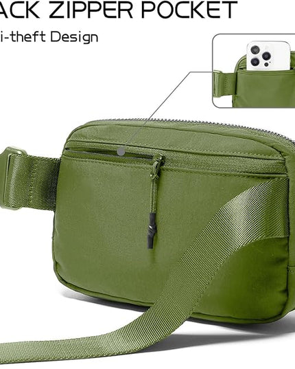 Belt Bag for Women Fanny Pack Crossbody Bags for Women Fashion Waist Packs with Adjustable Strap Gifts for Women Men (Olive)