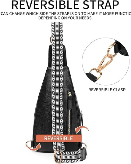 FALAN MULE Crossbody Bags for Women Trendy Leather Sling Chest Bag Fanny Packs for Women