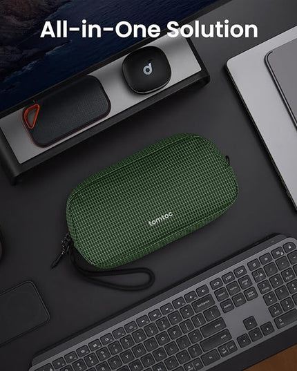tomtoc Electronics Organizer Travel Case Performance, Water Resistant Bag Cable Tech Pouch Accessories, Carry Storage for Cord, Phone, Cables, Airpods, USB Flash Drive, Daily Items