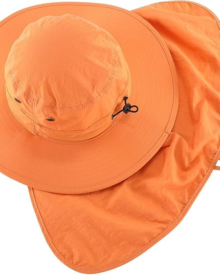 Home Prefer UPF50 Mens Sun Hat with Neck Flap Quick Dry UV Protection Cap Womens Wide Brim Fishing Hat Neck Flap Beach Garden