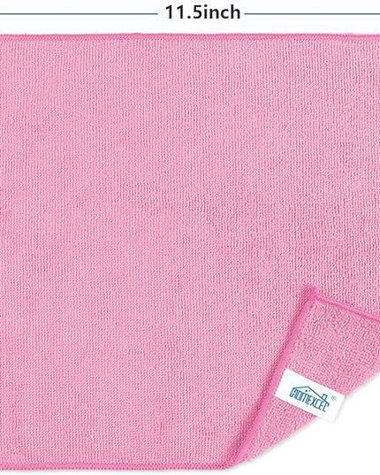 HOMEXCEL Pink Microfiber Cleaning Cloth, 50 Pack Cleaning Towels for Kitchen, Lint Free, Scratch-Free, Highly Absorbent, and Reusable Cleaning Rags for House, Window and Glass, Cars, 11.5 X11.5 inch