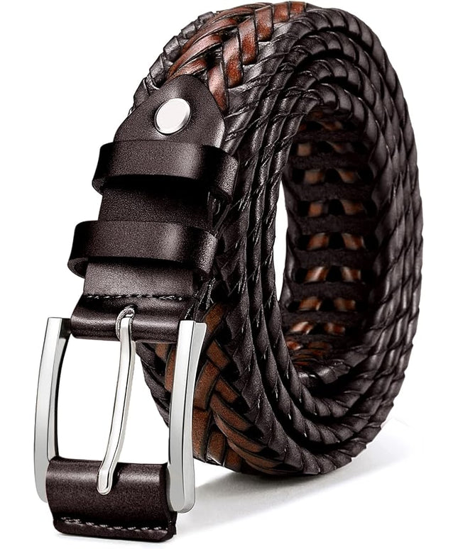 BULLIANT Mens Belts,Leather Woven Braided Belts for Gift Men Casual Jeans Golf