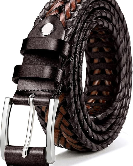 BULLIANT Mens Belts,Leather Woven Braided Belts for Gift Men Casual Jeans Golf