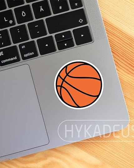 (3Pcs) Basketball Stickers Waterproof Vinyl Basketball Ball Decals for Water Bottle, Tumbler, Laptop, Phone Case, Poster Board, Scrapbooking, Team Players, Coach, 3" x 3"