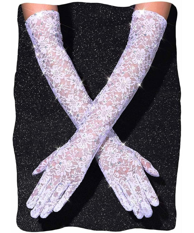 Campsis Floral Lace Gloves Long Lace Gloves