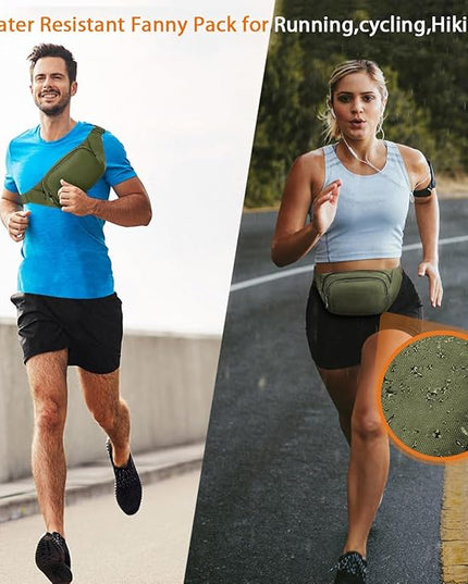 Large Fanny Pack for Women Men - Syican Waist bag with 3-Zipper Pockets, Gifts for Enjoy Sports Traveling Workout Casual Hands-Free crossbody bags Fits MAX 7.9'' iPad & 6.6'' Phone