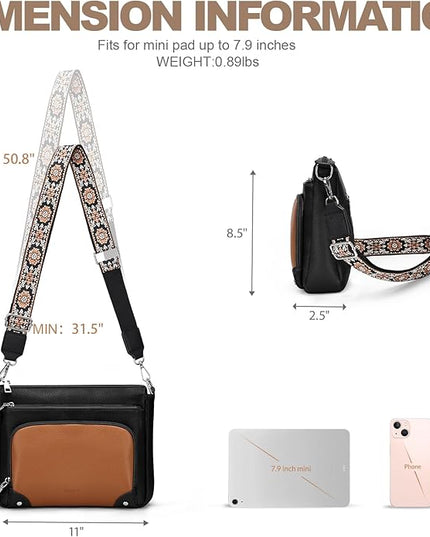 Anti-Theft Crossbody Purse for Women, Crossbody Shoulder Bag with Built-in Wallet & RFID Blocking for Travel Workout