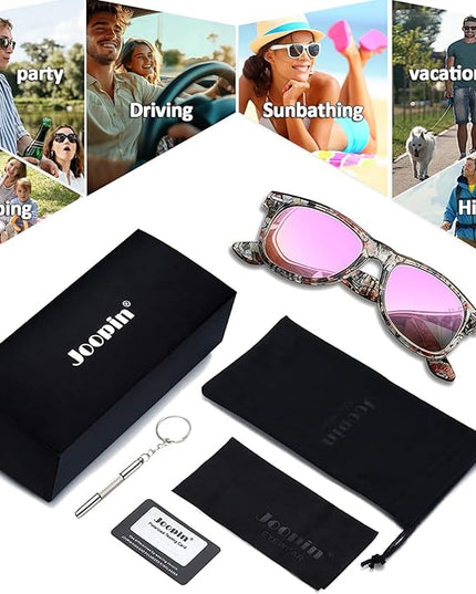 Joopin Square Sunglasses Polarized UV Protection Trendy Designer Sun Glasses Men Women