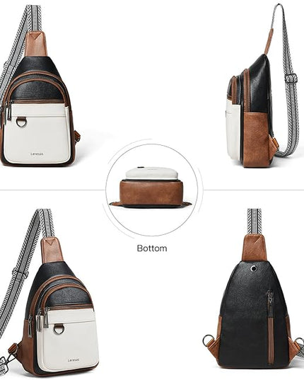7L Sling Bag for Women Men Vegan Leather Crossbody Bags Fanny Pack Purse Backpack Over Shoulder Bag Travel Anti Theft