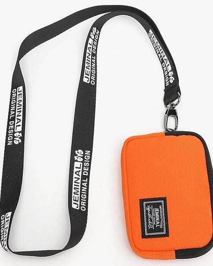 JEMINAL Lanyard Travel Little Coin Purse Pouch Fit for Men & Women & Boys & Girl: Change & Cards & Cash Dual Zip Travel Wallet with Keychain - Men's Detachable Nylon Essentials Change Pouch Purse