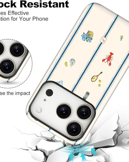 Magnetic for iPhone 17 Pro Max Case Cute Frog Stripes Phone Case, Summer Shockproof Slim TPU and Hard PC Protective Phone Cover Compatible with MagSafe Designed for Women Girls