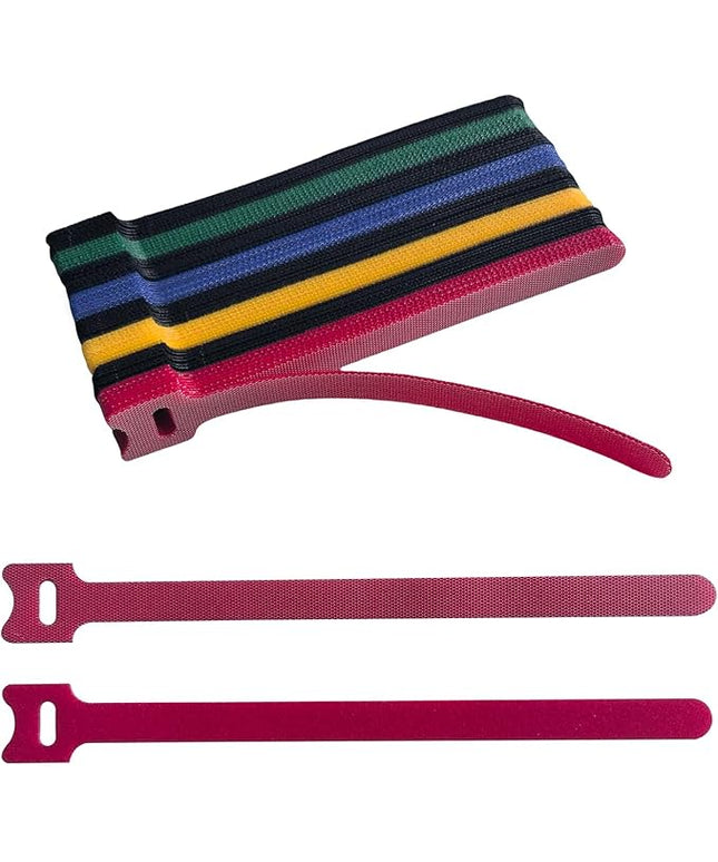 8 Inches Multi-Colour Reusable Cable Ties Cord Straps Multi-Purpose Wire Ties Cord Wrap Hook and Loop Organizer Cable Management,Adjustable Cord Ties for Organizing Home,Office,Data Centers,56 PCS