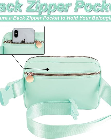 Uygafly Belt Bag Fanny Pack Crossbody Bags with Initials Letter Patch Cute Stuff Birthday Gifts for Teenager Girls Trendy Stuff for Teens | Light Green,R