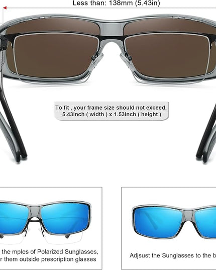 MEETSUN Fit Over Glasses Sunglasses for Men Women,Wrap Around Sunglasses Polarized UV400 Protection