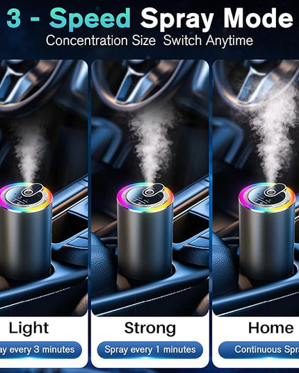 Smart Car Air Freshener Diffuser with Starry Sky Projection, 50ml Perfume Car Diffuser, 6 Months Long-Lasting Fragrance, RGB Music-Sync Lights, Intelligent Auto On/Off, 3 Modes, Cologne