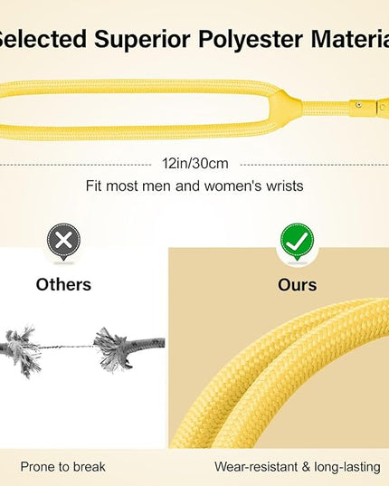 Dadanism Phone Wrist Strap, Universal Adjustable Hand Wrist Strap Lanyard for iPhone 17 and Most Smartphones, Multifunctional Patch Lanyard with Phone Tether Tab for Women and Men, Yellow