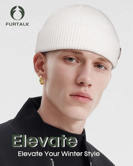 FURTALK Fisherman Beanie for Men Women 2 Styles Cuffless or Cuffed Knitted Unisex Winter Hat Outdoor All-Day Warmth