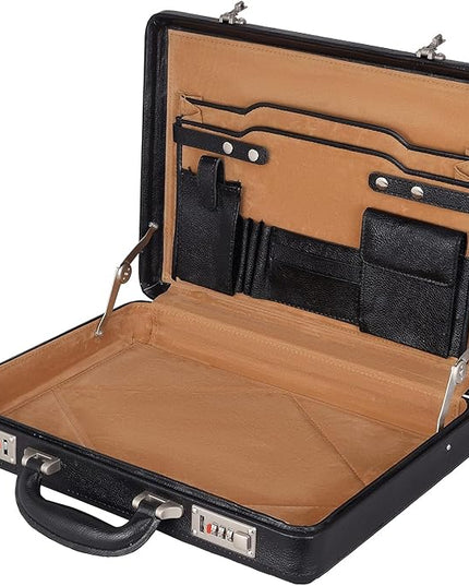 DA LV Full Grain Leather Briefcase for Men - Business Laptop Bag - Imported Handmade Leather Bag - Attache -Men Gifts