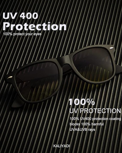 KALIYADI Polarized Sunglasses for Men and Women Matte Finish Sun glasses Color Mirror Lens UV Blocking (3 Pack)