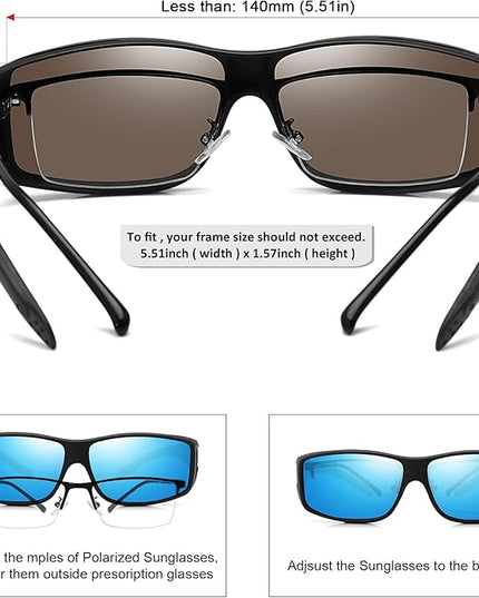 MEETSUN Fit Over Glasses Sunglasses for Men Women,Wrap Around Sunglasses Polarized UV400 Protection