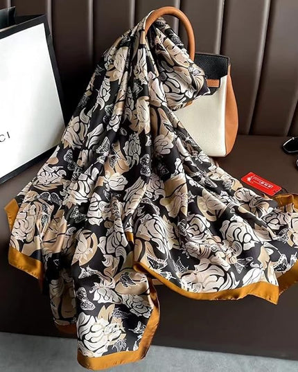 Fashion Scarves Scarf 100% Silk Feeling Scarf Silk Like Scarves Long Lightweight Sunscreen Shawls for Women