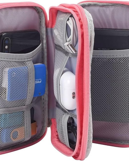 Electronic Organizer Travel USB Cable Accessories Bag/Case,Waterproof for Power Bank,Charging Cords,Chargers,Mouse,Earphones Flash Driver