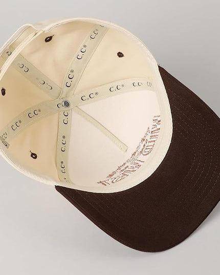 MIRMARU Two-Tone Vintage Canvas Trucker Hats for Men & Women, Adjustable Size Baseball Caps with Trendy Embroidered Design