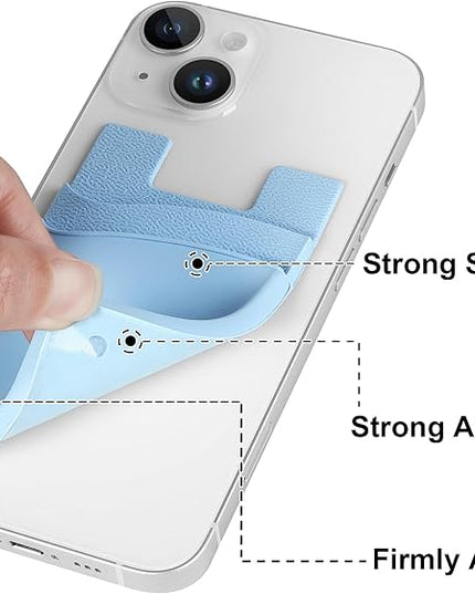 Senose Cell Phone Wallet - Silicone Sticky Credit Card Holder for iPhone, Samsung and Most Cell Phones - Blue, Sierra, Navy, Light Blue, Black