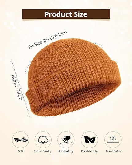 SATINIOR Trawler Beanie Watch Hat Roll-up Edge Skullcap Fisherman Beanie for Women Men